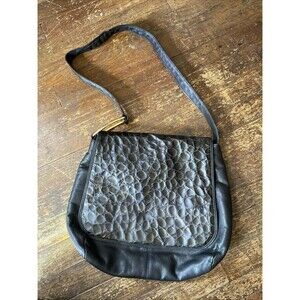 Susan Gail Large Black Faux Leather Shoulder Bag